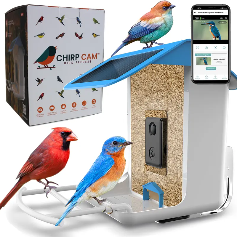 Chirp Cam Bird Feeders - Smartest Bird Feeder Camera with AI over 11,000 Species Identification