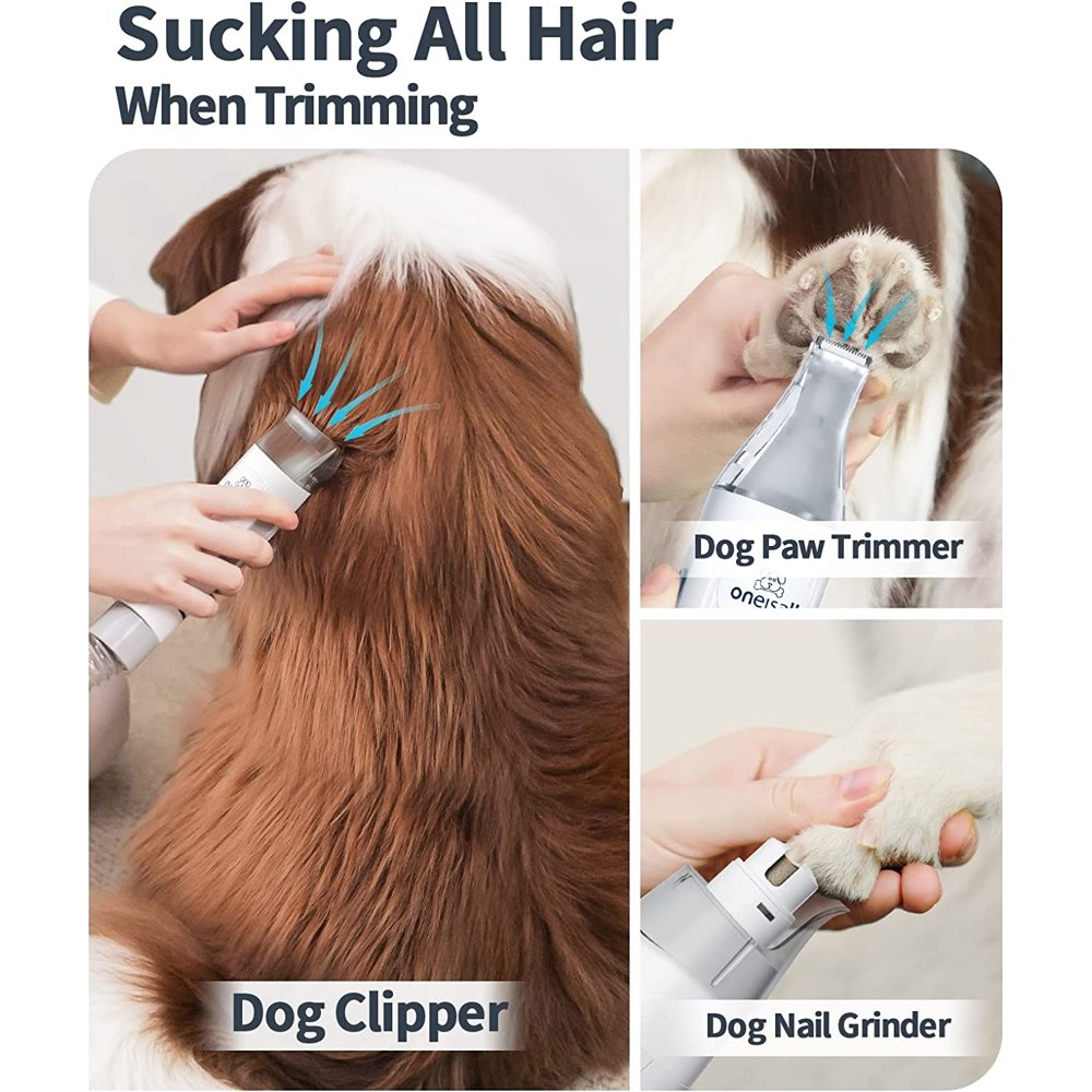 7 in 1 Dog Grooming Kit, Low Noise Pet Grooming Vacuum with 1.5 L Dust Cup, Dog Vacuum for Shedding Grooming, with 7 Professional Grooming Tools for Dogs Cats Pet Hair & Home Car Cleaning - Image 5