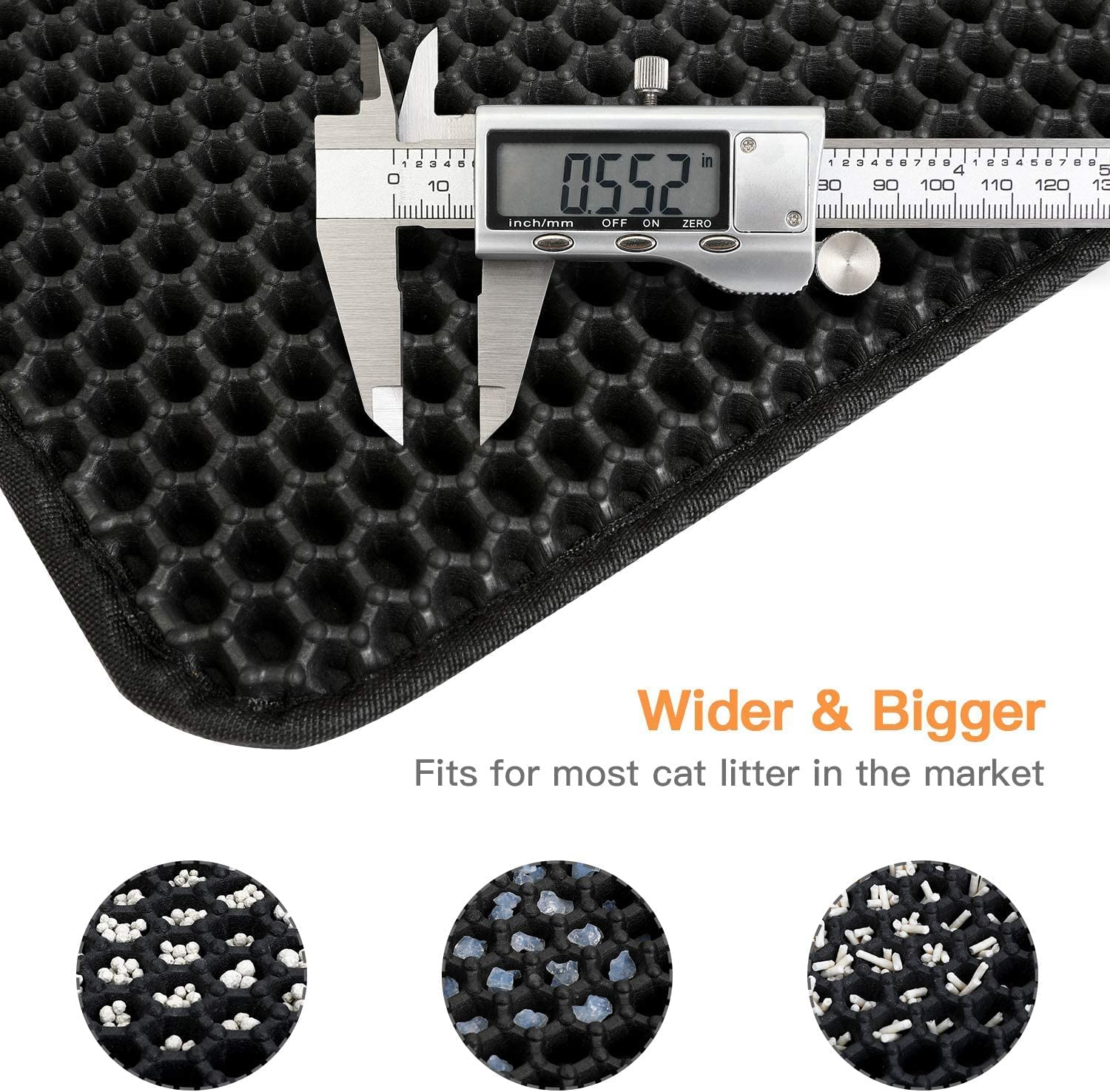 Conlun Cat Litter Mat Cat Litter Trapping Mat, Honeycomb Double Layer Design, Urine and Water Proof Material, Scatter Control, Less Waste,Easier to Clean,Washable - Image 4