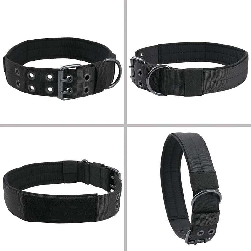 2" Wide Tactical Heavy Duty Nylon Large Dog Collar K9 Military with Metal Buckle - Image 9