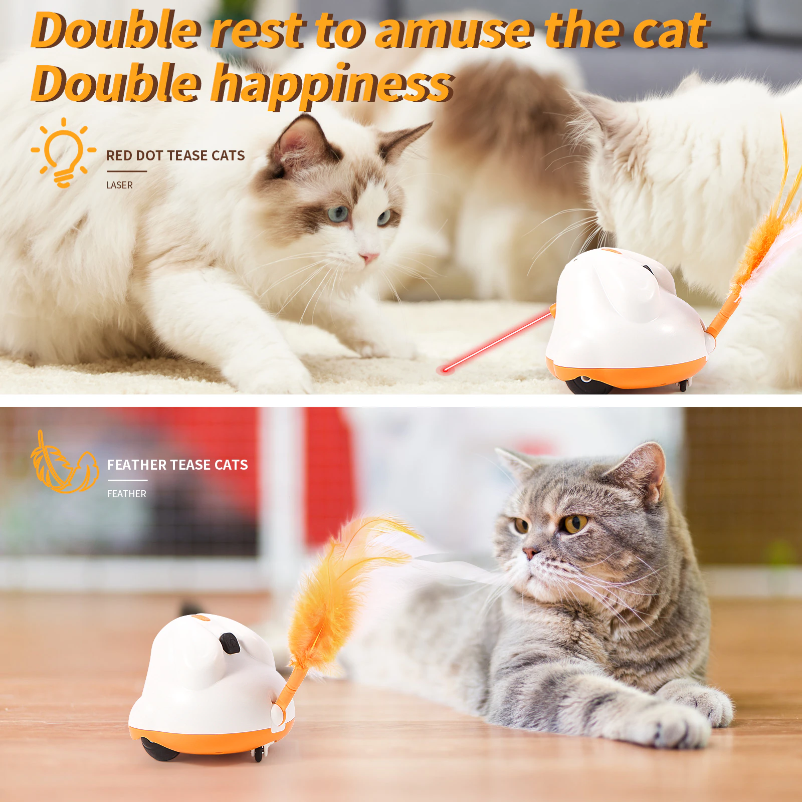 Automatic Sensor Cat Toys Interactive Smart Robotic Electronic Feather Teaser Self-Playing USB Rechargeable Kitten Toys for Pets - Image 5