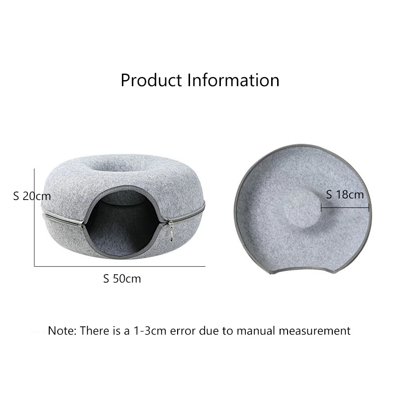 Donut Pet Cat Tunnel Interactive Play Toy Cat Bed Dual Use Ferrets Rabbit Bed Tunnels Indoor Toys Cats House Kitten Training Toy - Image 4
