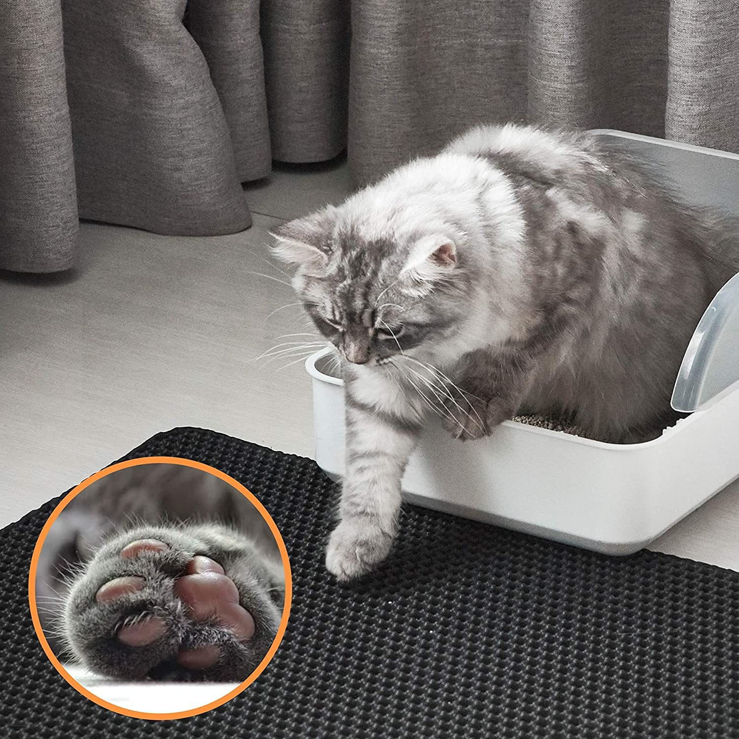 Conlun Cat Litter Mat Cat Litter Trapping Mat, Honeycomb Double Layer Design, Urine and Water Proof Material, Scatter Control, Less Waste,Easier to Clean,Washable - Image 6