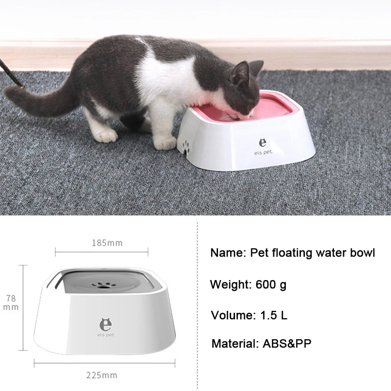 Dog Drinking Water Bowl Floating Non-Wetting Mouth Cat Bowl without Spill Drinking Water Dispenser Plastic Anti-Over Dog Bowl - Image 12