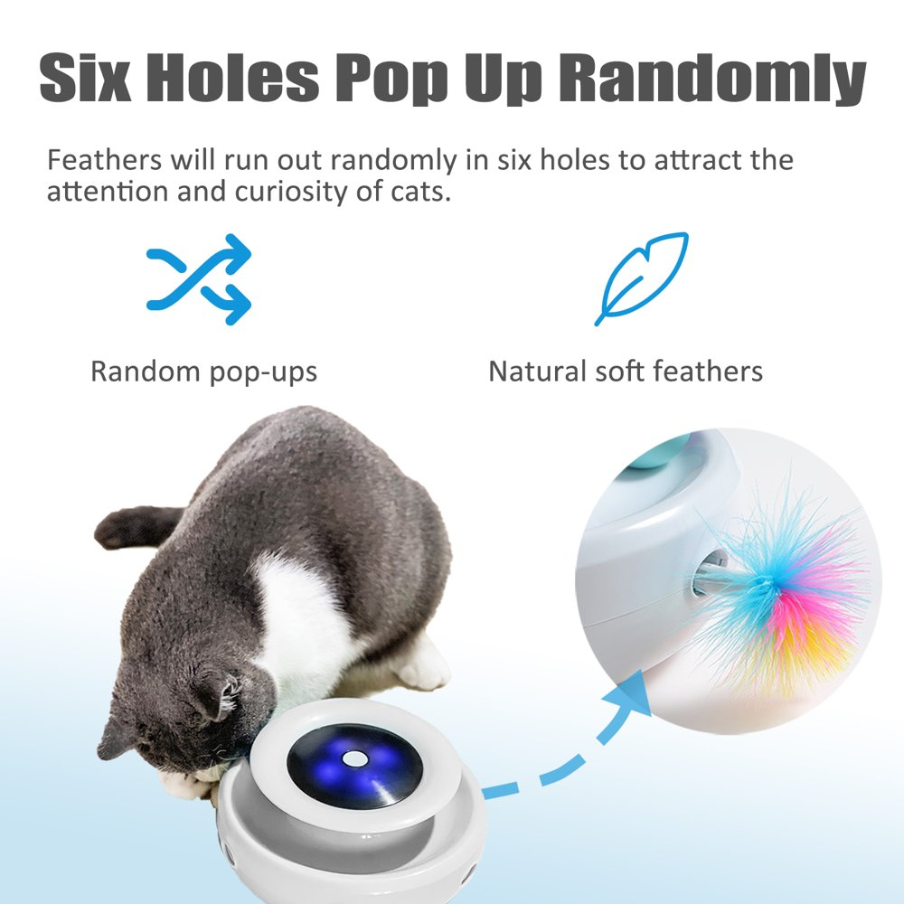 Cat Toys 2-In-1 Interactive Cat Toys for Indoor Cats, Cat Balls, Cat Mice Toy, Cat Entertainment Toys, Electric Cat Toy for Cats/Kittens, Dual Power Supplies, White - Image 7