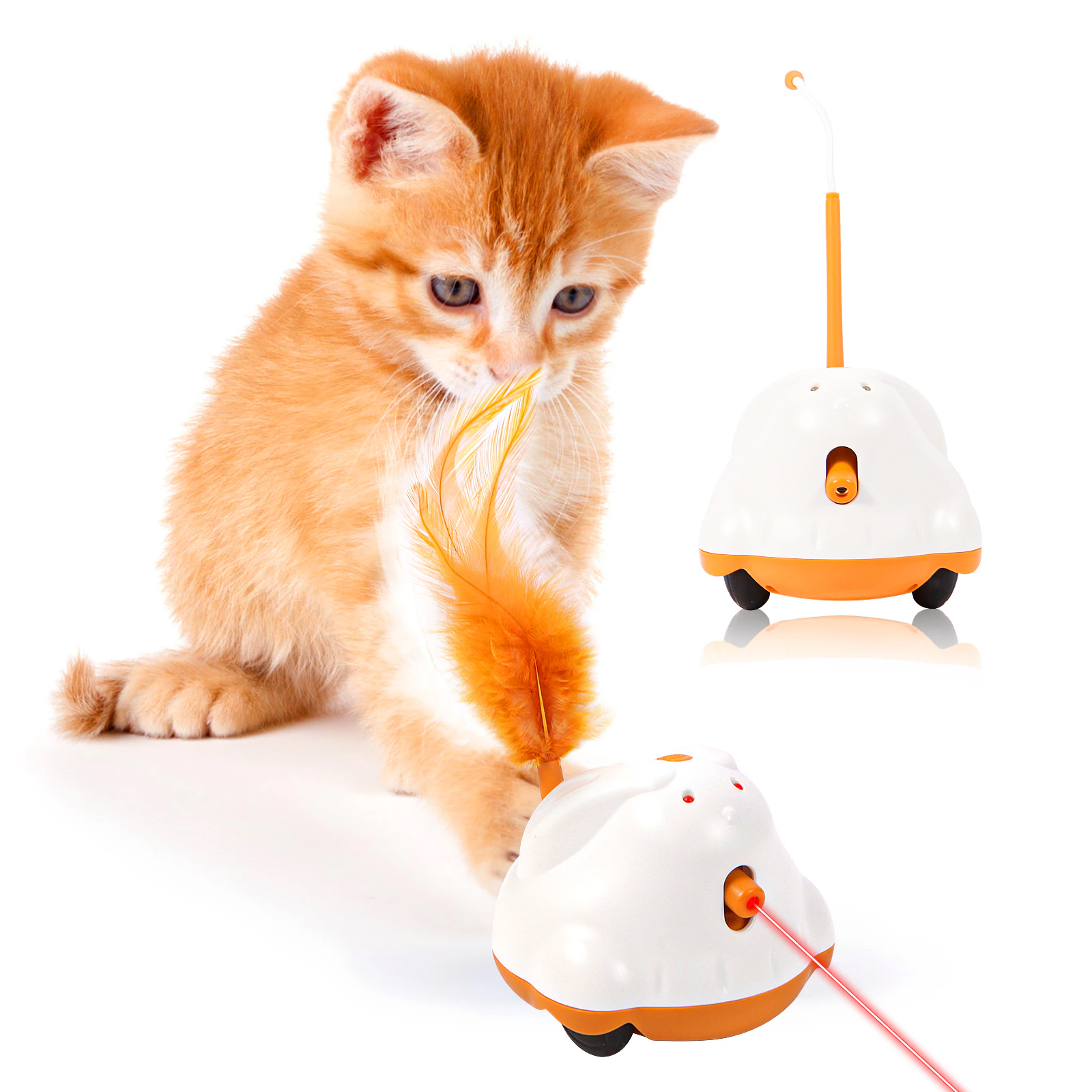 Automatic Sensor Cat Toys Interactive Smart Robotic Electronic Feather Teaser Self-Playing USB Rechargeable Kitten Toys for Pets - Image 2