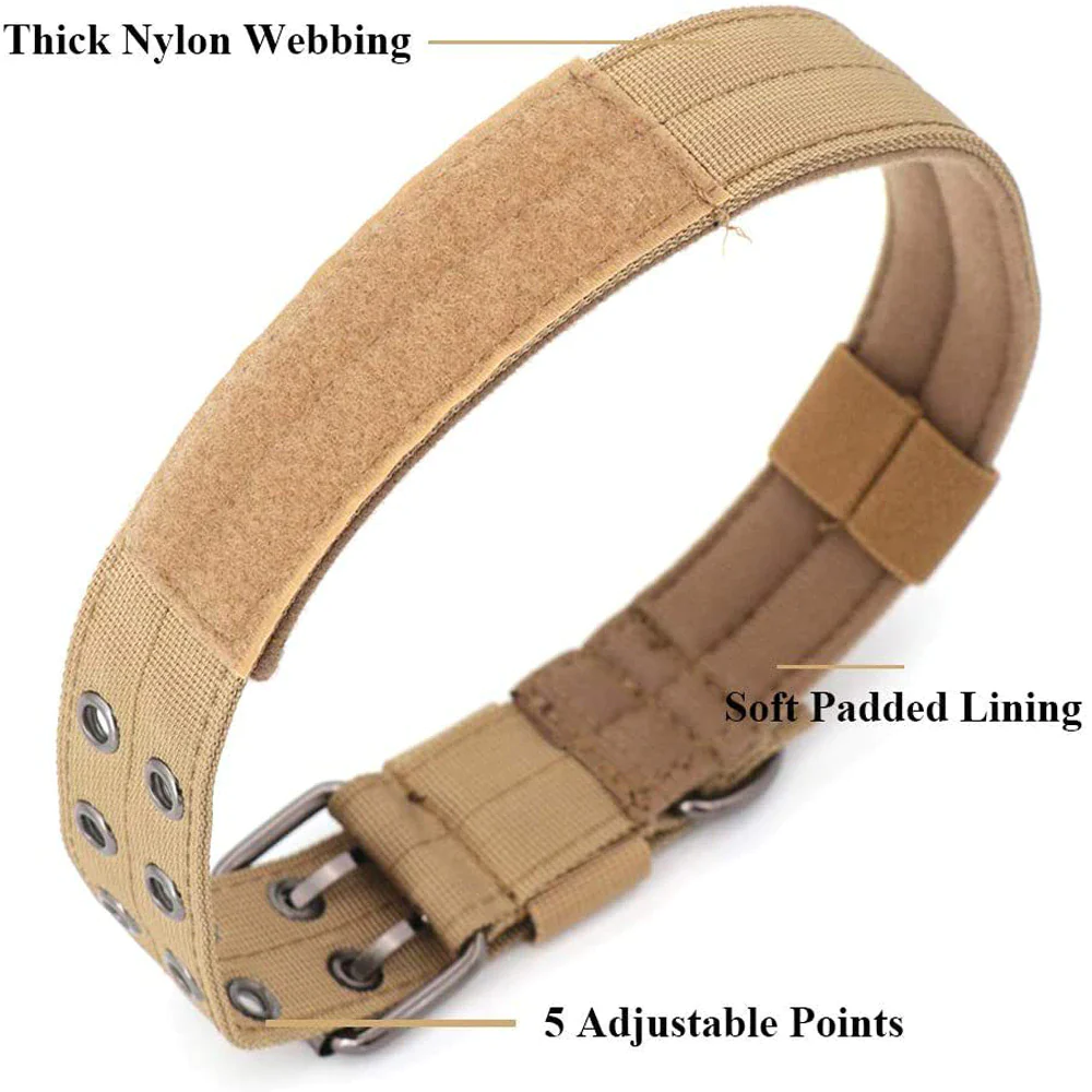 2" Wide Tactical Heavy Duty Nylon Large Dog Collar K9 Military with Metal Buckle - Image 5