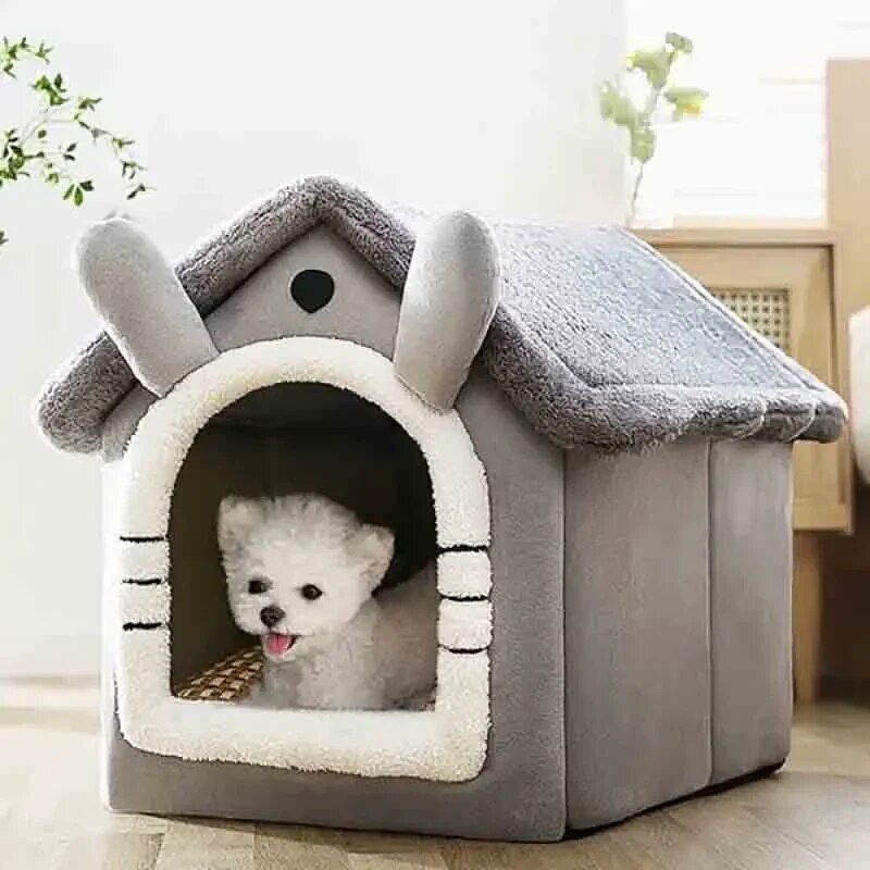 Indoor Warm Dog House Soft Pet Bed Tent House Dog Kennel Cat Bed with Removable Cushion Suitable for Small Medium Large Pets - Image 2