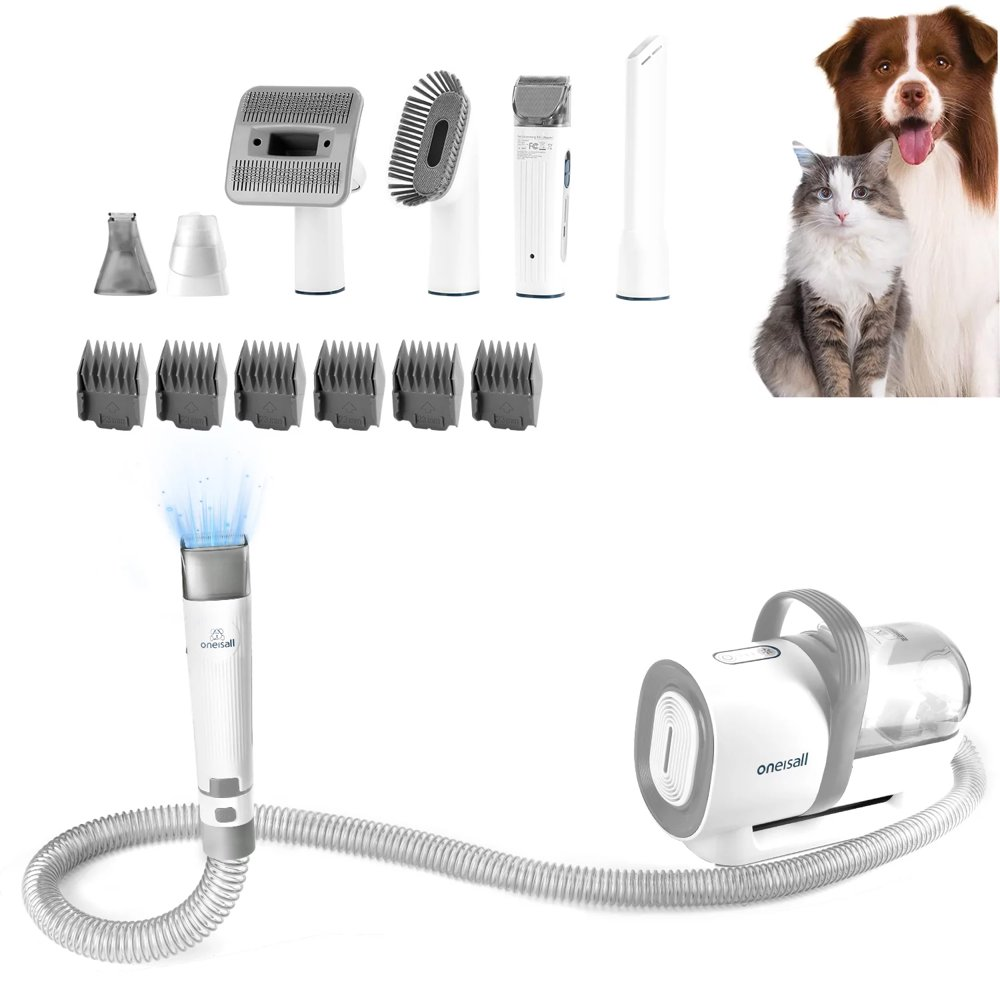 7 in 1 Dog Grooming Kit, Low Noise Pet Grooming Vacuum with 1.5 L Dust Cup, Dog Vacuum for Shedding Grooming, with 7 Professional Grooming Tools for Dogs Cats Pet Hair & Home Car Cleaning - Image 7