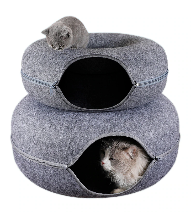 Donut Pet Cat Tunnel Interactive Play Toy Cat Bed Dual Use Ferrets Rabbit Bed Tunnels Indoor Toys Cats House Kitten Training Toy - Image 6