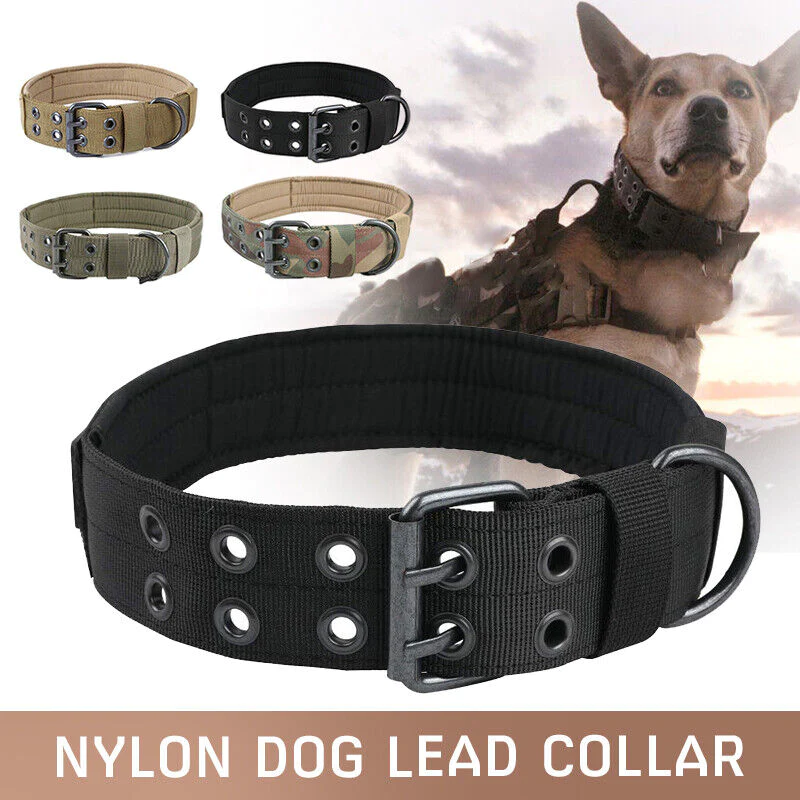 2" Wide Tactical Heavy Duty Nylon Large Dog Collar K9 Military with Metal Buckle - Image 17